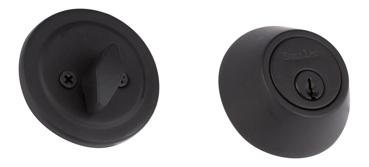Sure-Loc DB201 FBL flat black single cylinder deadbolt