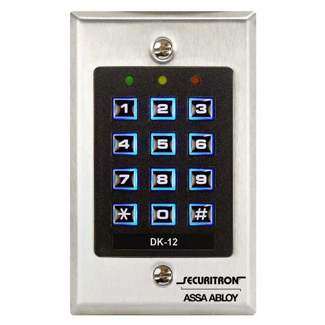 Securitron DK12 satin stainless steel digital keypad