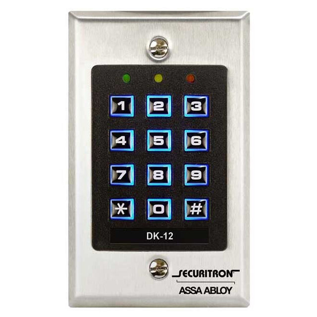 Securitron DK12 satin stainless steel digital keypad