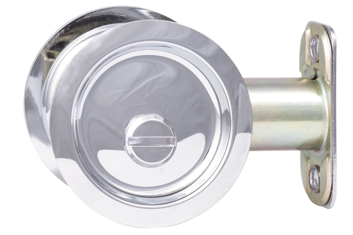 Sure-Loc Hardware DP-R02 26 Round Pocket privacy in polished chrome, additional view