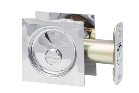 Sure-Loc Hardware DP-SQ02 26 privacy pocket door pull in polished chrome, additional view
