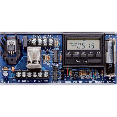 Securitron DT7 digital timer, front view