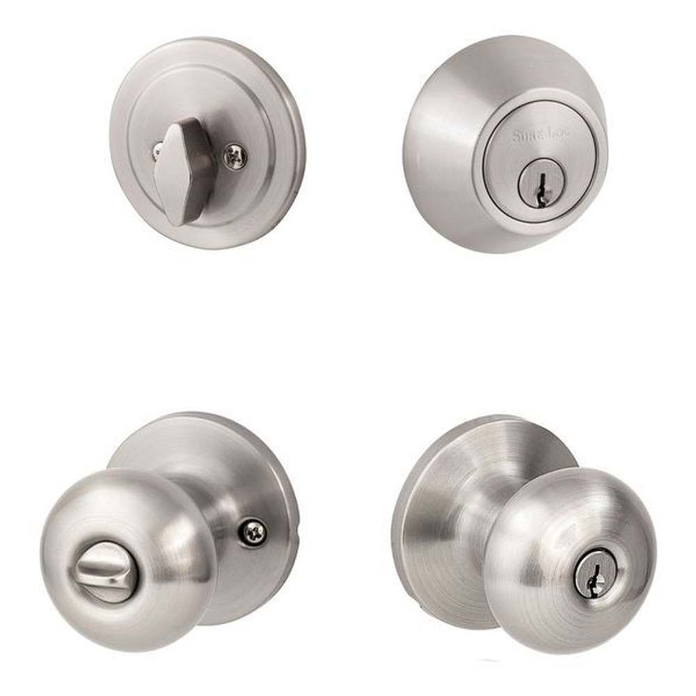 Sure-Loc DU107/DB201 15 satin nickel keyed entry knob and deadbolt