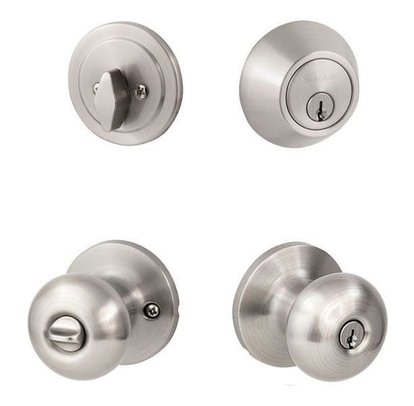 Sure-Loc DU107/DB201 15 satin nickel keyed entry knob and deadbolt