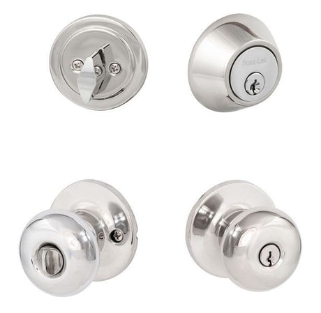 Sure-Loc Hardware DU107/DB201 26 Durango keyed entry knob and deadbolt in polished chrome, additional view