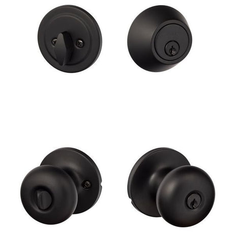 Sure-Loc DU107/DB201 FBL flat black keyed entry knob and deadbolt
