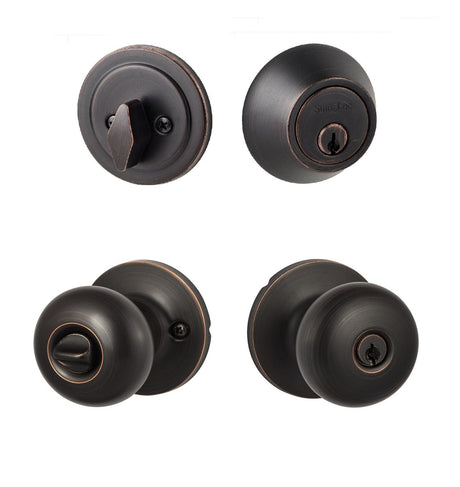 Sure-Loc DU107/DB201 11P vintage bronze keyed entry knob and deadbolt