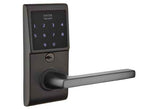 Emtek Lever Right Hand 2-3/8" and 2-3/4” Backset Single Cylinder Emtouch™ Electronic Leverset Touchscreen Lockset for 1-3/4" to 2-1/4" Door in Flat Black