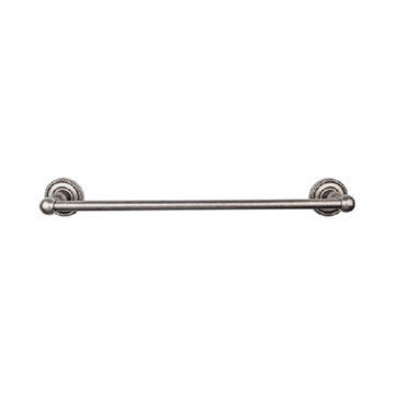 Top Knobs Edwardian Bath Towel Bar 18" Single Rope Backplate, front view