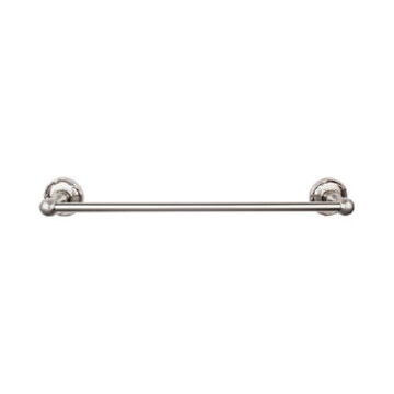 Top Knobs Edwardian Bath Towel Bar 18" Single Ribbon Backplate, front view