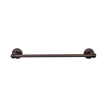 Top Knobs Edwardian Bath Towel Bar 18" Single Rope Backplate, front view