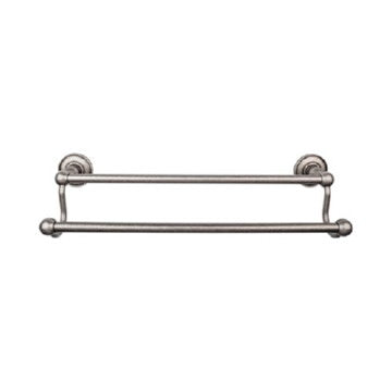 Top Knobs Edwardian Bath Towel Bar 24" Double Plain Backplate, front view