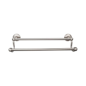 Top Knobs Edwardian Bath Towel Bar 24" Double Plain Backplate, front view