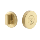 Expressions by Emtek EE2100MB Single Cylinder Round Deadbolt with Kwikset Keyway in Satin Brass