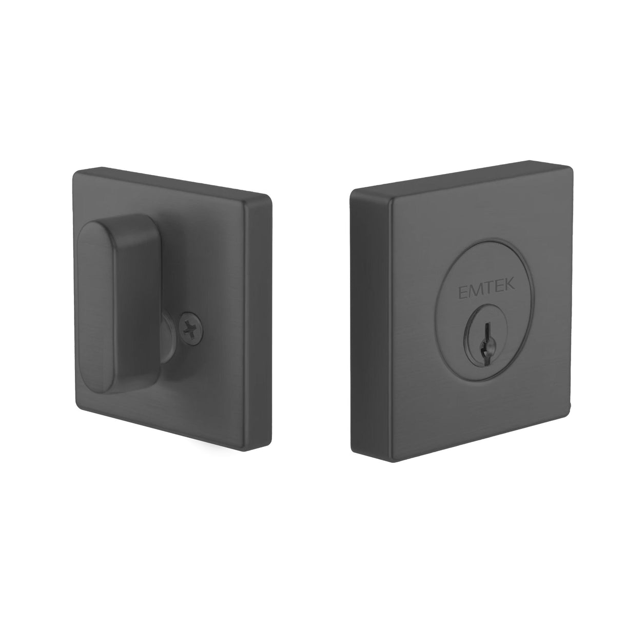 Expressions by Emtek EE2110MB Single Cylinder Square Deadbolt with Kwikset Keyway in Matte Black