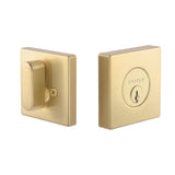 Expressions by Emtek EE2110MB Single Cylinder Square Deadbolt with Kwikset Keyway in Satin Brass