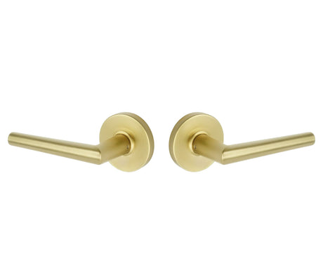 Expressions by Emtek EE3120LENMB Passage Lock with Lennon Lever and Round Rose in Satin Brass