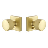 Expressions by Emtek EE3210PGMB Privacy Lock with Page Knob and Square Rose in Satin Brass