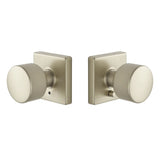 Expressions by Emtek EE3210PGMB Privacy Lock with Page Knob and Square Rose in Satin Nickel