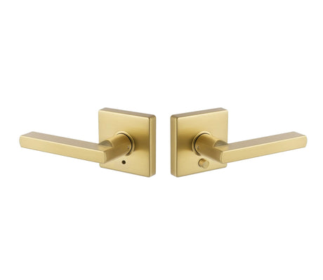 Expressions by Emtek EE3220CLPMB Privacy Lock with Clapton Lever and Square Rose in Satin Brass