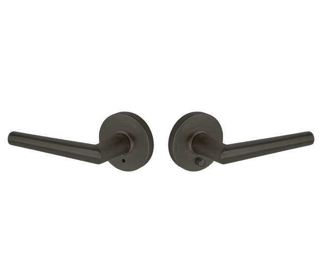 Expressions by Emtek EE3220LENMB Privacy Lock with Lennon Lever and Round Rose in Matte Black