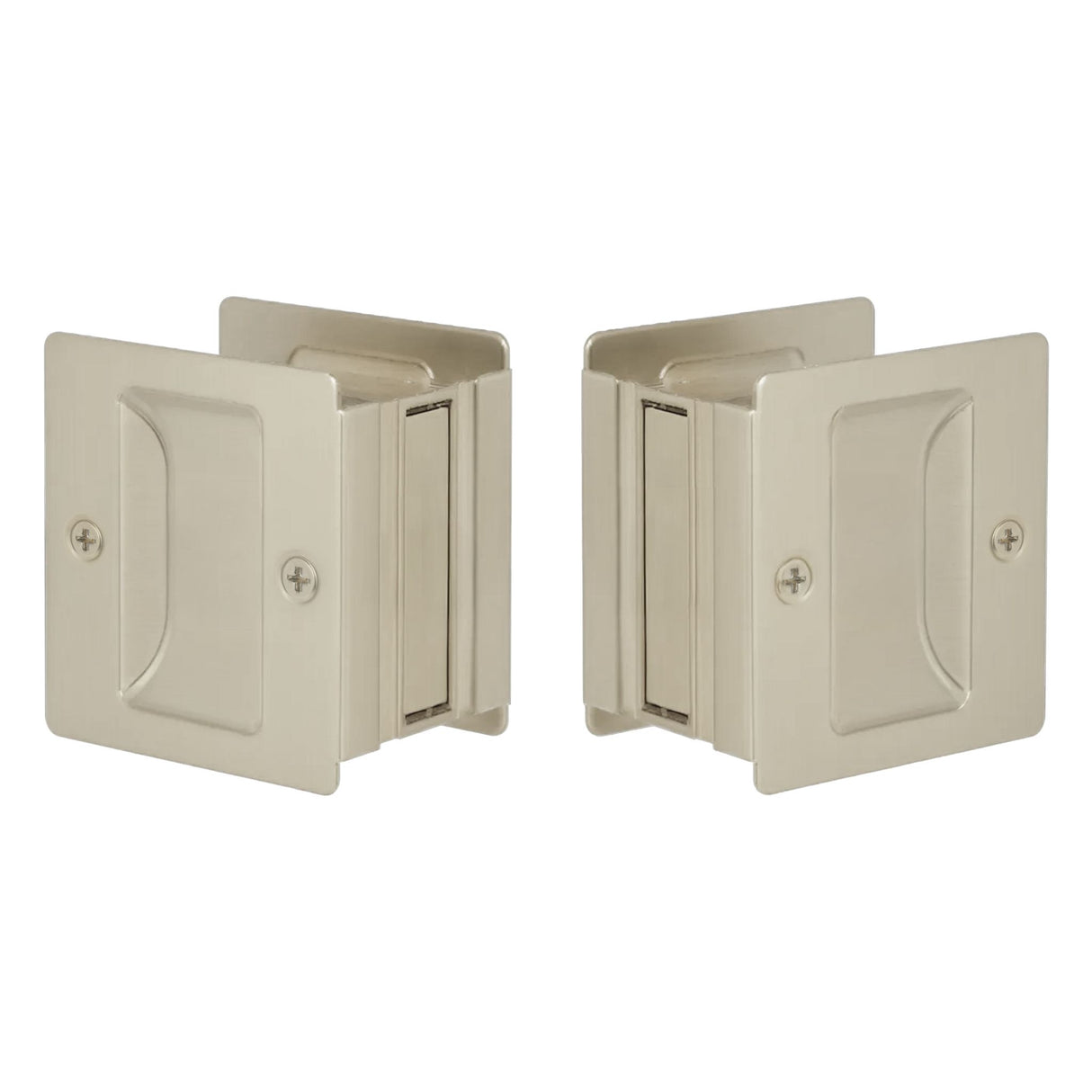 Expressions by Emtek EEPDSQU64MB Square Passage Standard Pocket Door Lock in Satin Nickel