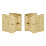 Expressions by Emtek EEPDSQU65MB Square Privacy Standard Pocket Door Lock in Satin Brass