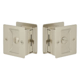 Expressions by Emtek EEPDSQU65MB Square Privacy Standard Pocket Door Lock in Satin Nickel