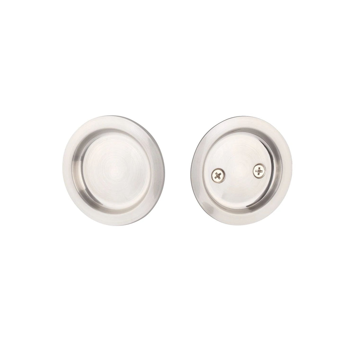 Expressions by Emtek EETPDRND62MB Round Passage Tubular Pocket Door Lock in Satin Nickel