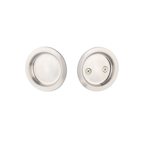 Expressions by Emtek EETPDRND62MB Round Passage Tubular Pocket Door Lock in Satin Nickel