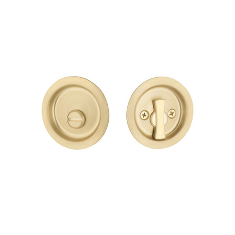 Expressions by Emtek EETPDRND63MB Round Privacy Tubular Pocket Door Lock in Satin Brass