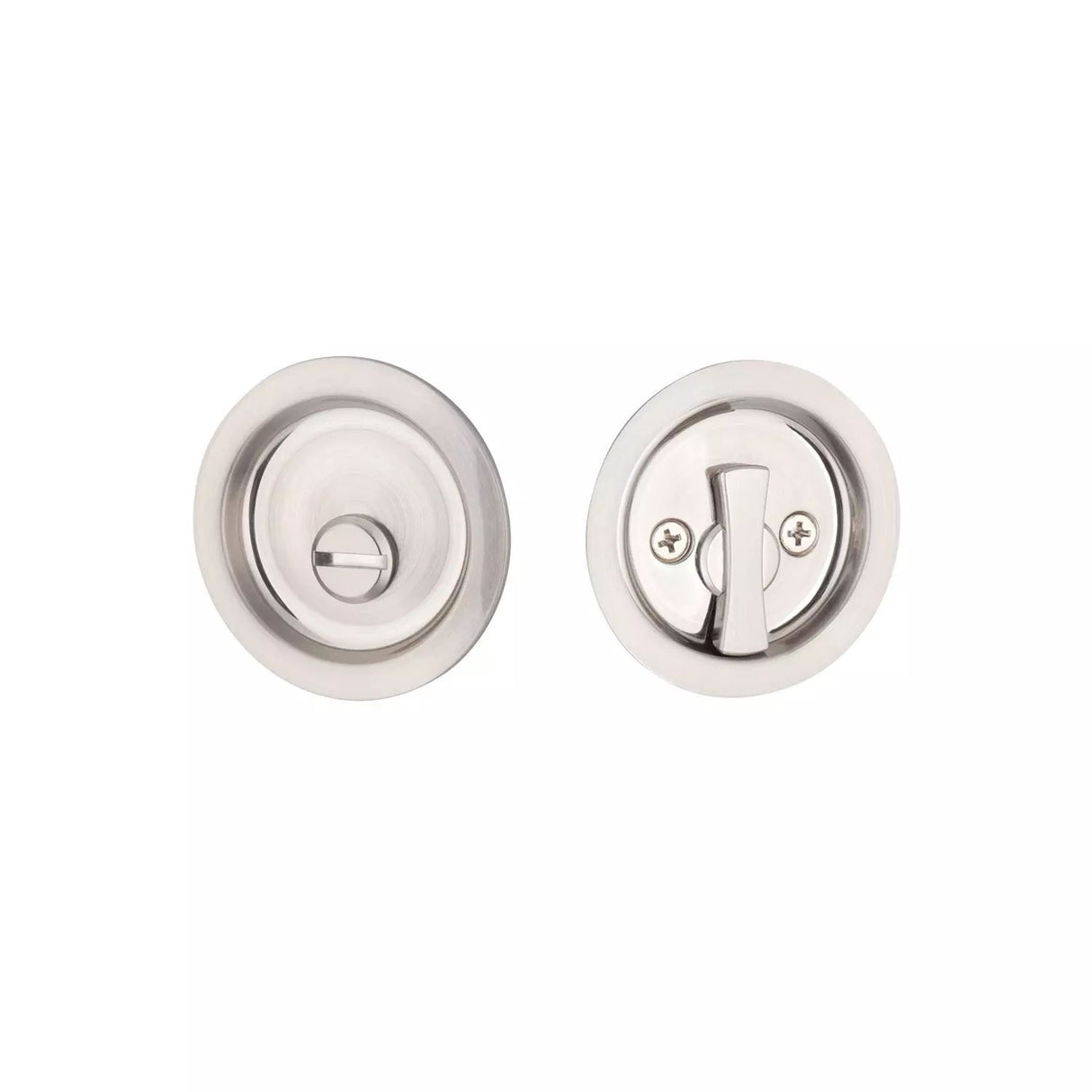 Expressions by Emtek EETPDRND63MB Round Privacy Tubular Pocket Door Lock in Satin Nickel