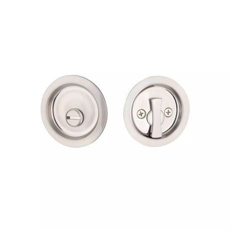 Expressions by Emtek EETPDRND63MB Round Privacy Tubular Pocket Door Lock in Satin Nickel