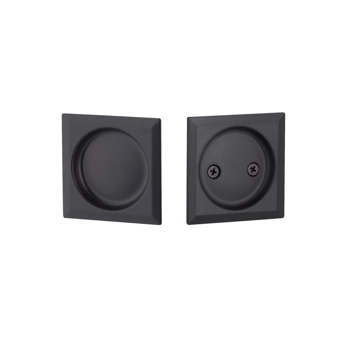 Expressions by Emtek EETPDSQU62MB Square Passage Tubular Pocket Door Lock in Matte Black