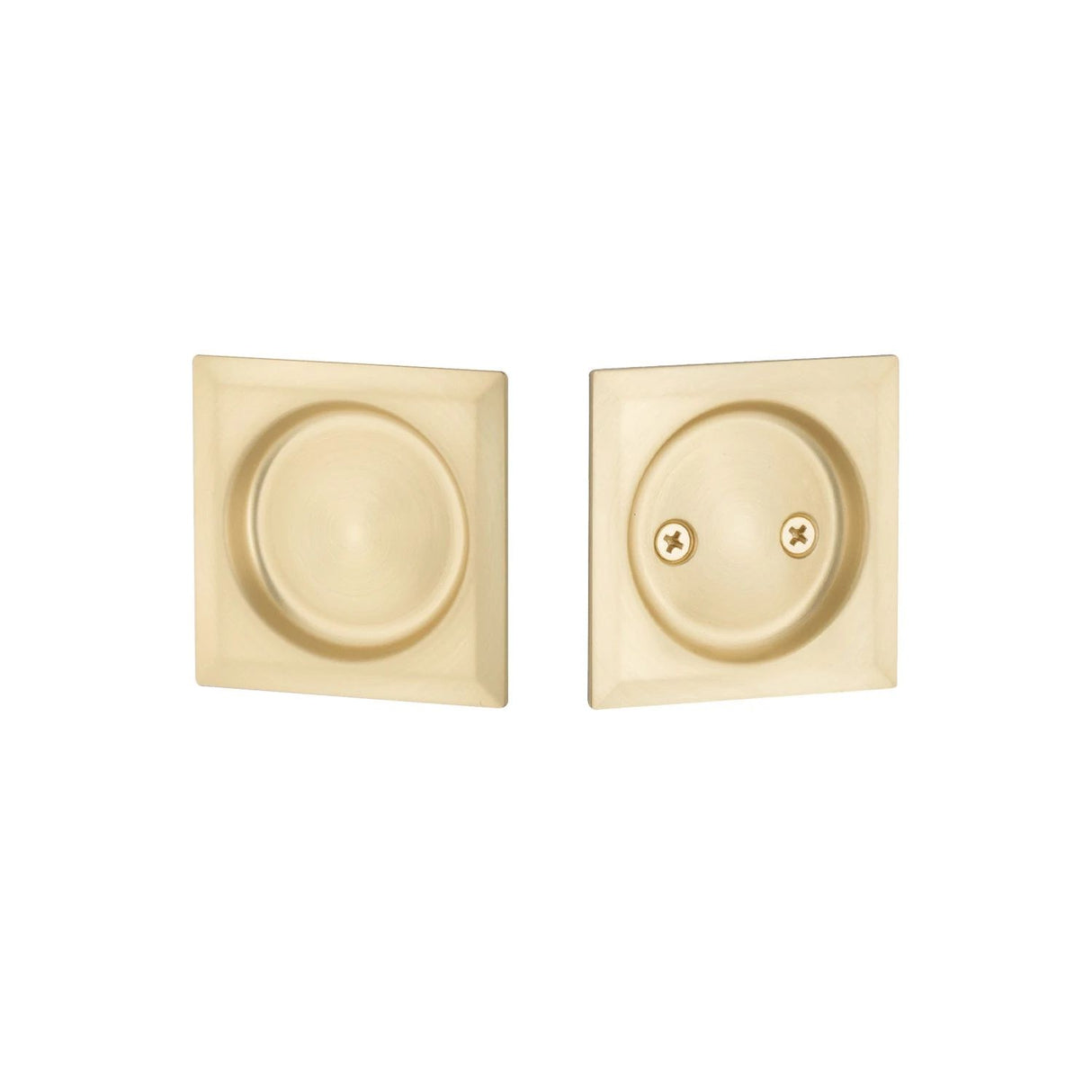 Expressions by Emtek EETPDSQU62MB Square Passage Tubular Pocket Door Lock in Satin Brass
