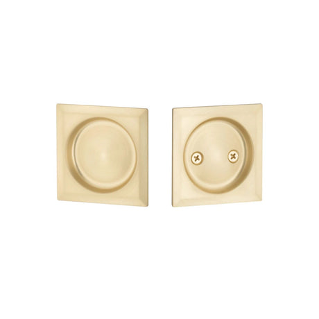 Expressions by Emtek EETPDSQU62MB Square Passage Tubular Pocket Door Lock in Satin Brass