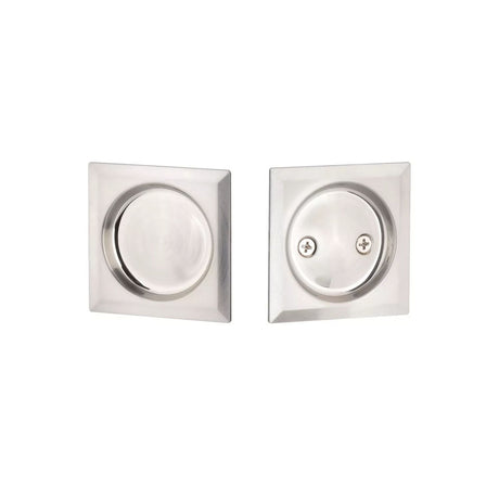 Expressions by Emtek EETPDSQU62MB Square Passage Tubular Pocket Door Lock in Satin Nickel