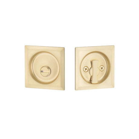Expressions by Emtek EETPDSQU63MB Square Privacy Tubular Pocket Door Lock in Satin Brass