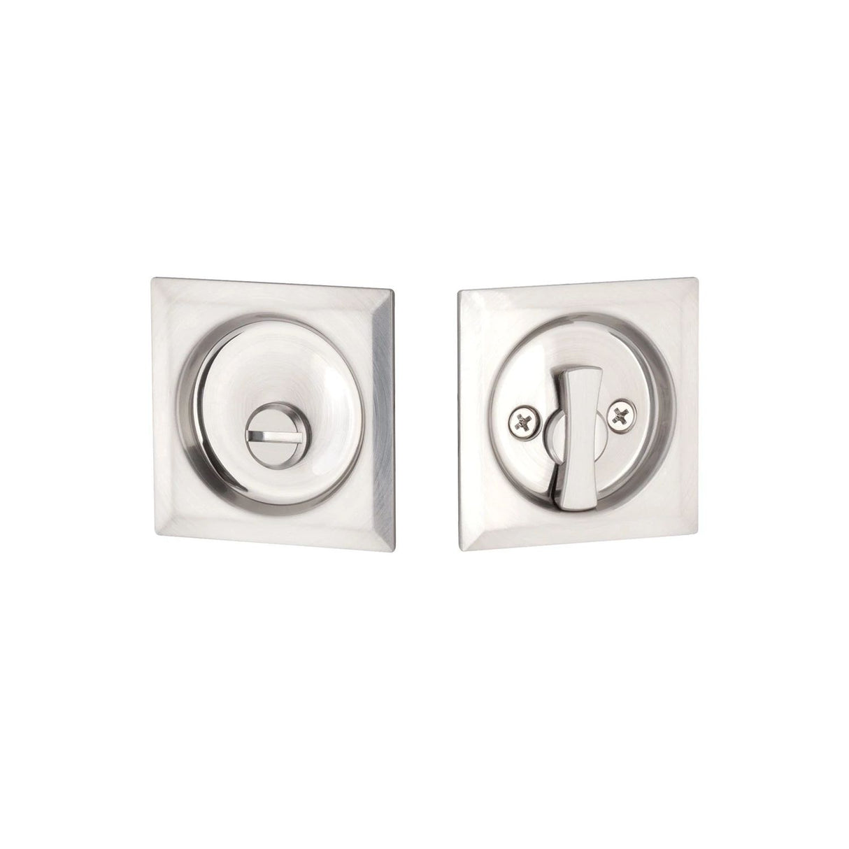 Expressions by Emtek EETPDSQU63MB Square Privacy Tubular Pocket Door Lock in Satin Nickel