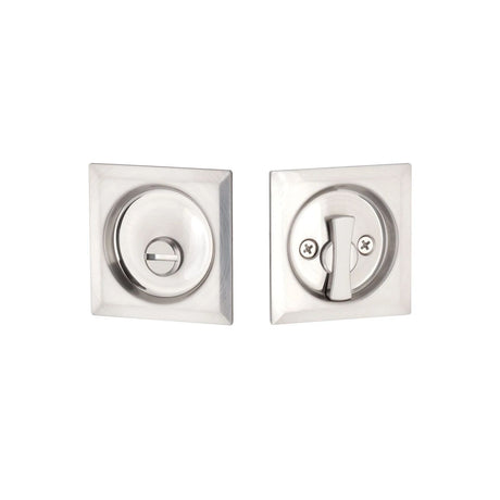 Expressions by Emtek EETPDSQU63MB Square Privacy Tubular Pocket Door Lock in Satin Nickel