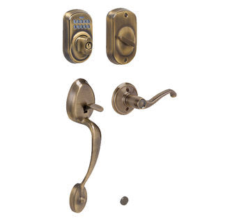 Schlage FE365PLY626FLALH satin chrome electronic keypad handleset