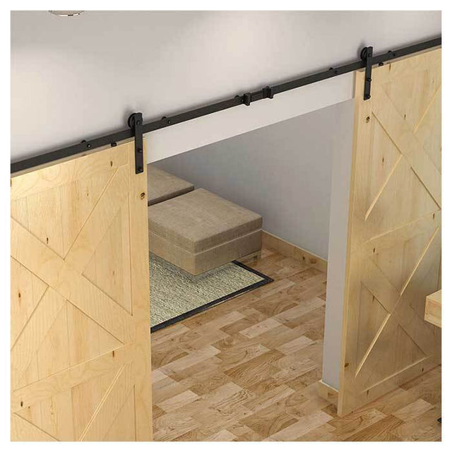 Orca Hardware FTAT-BL-8 barn door track kit, front view