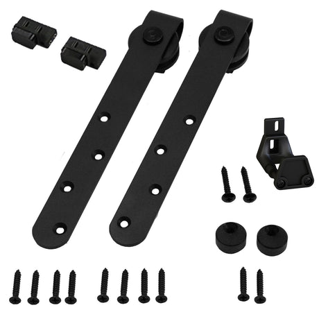Orca Hardware FTLO-MINI-BL-DDK black barn door track & hardware kit