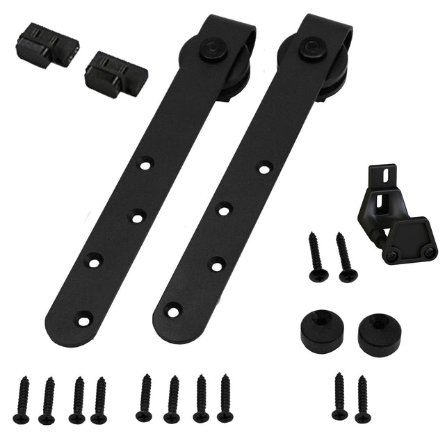 Orca Hardware FTLO-MINI-BL-DDK black barn door track & hardware kit