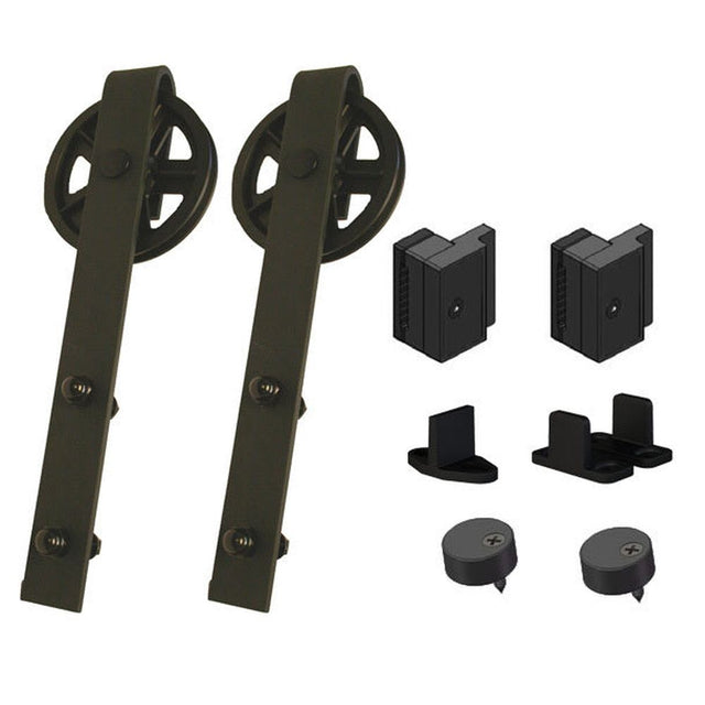 Orca Hardware FTSK-DDK-BL black barn door track & hardware kit