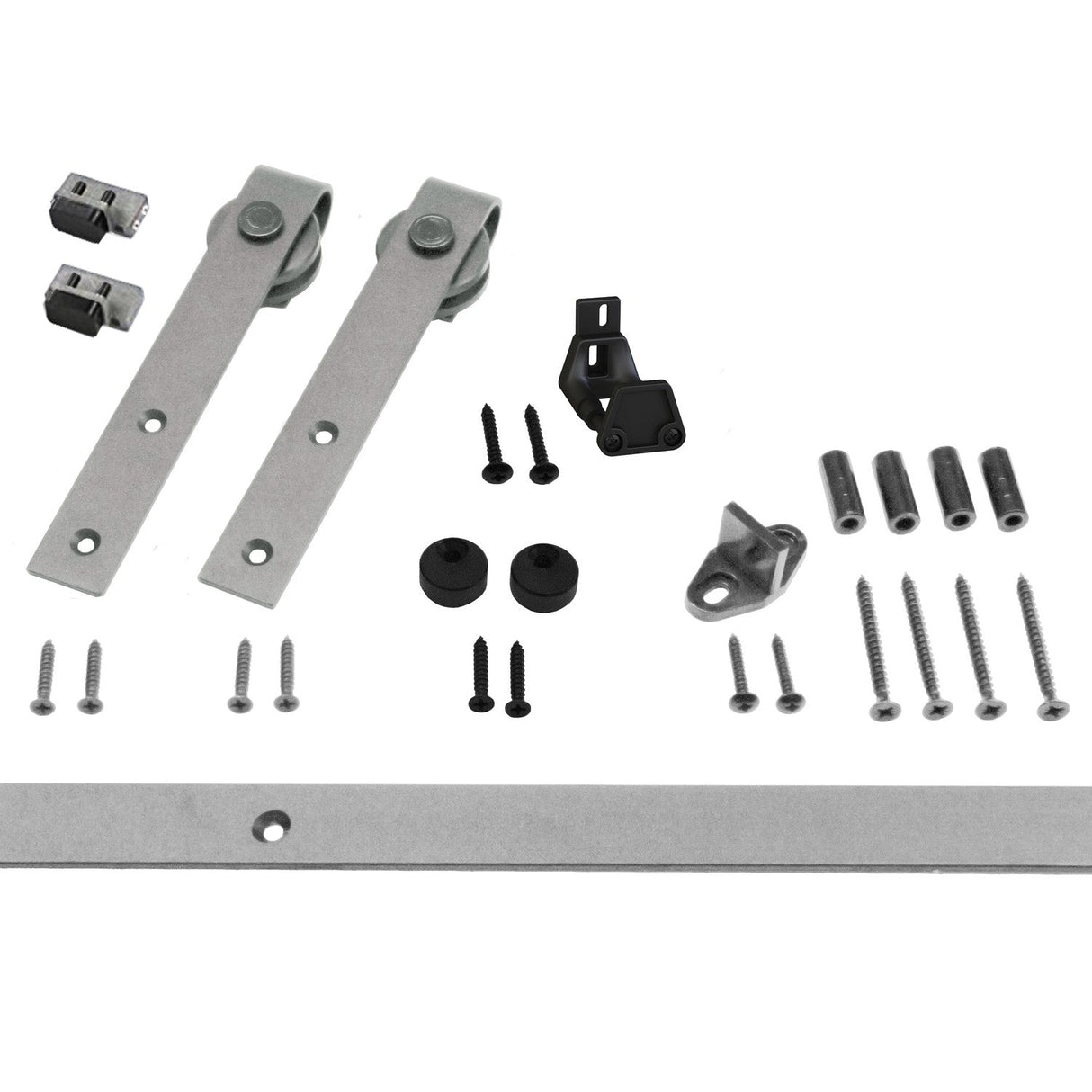 Orca Hardware FTST-MINI-SN-5 satin nickel barn door track kit