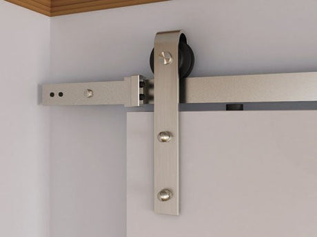 Orca Hardware FTST-SN-8 barn door track kit in polished brass, additional view