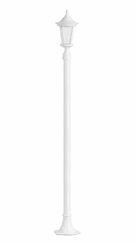Dabmar Lighting GM1121-L18-65K-W white post light & pole