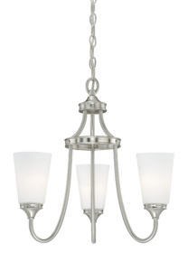 Vaxcel H0052 H0051 Lorimer Steel 3L Mini Chandelier Satin Nickel