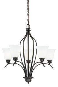 Vaxcel H0085 Darby Steel 5L Chandelier New Bronze